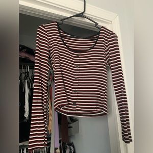 Caution to the wind long sleeve crop top